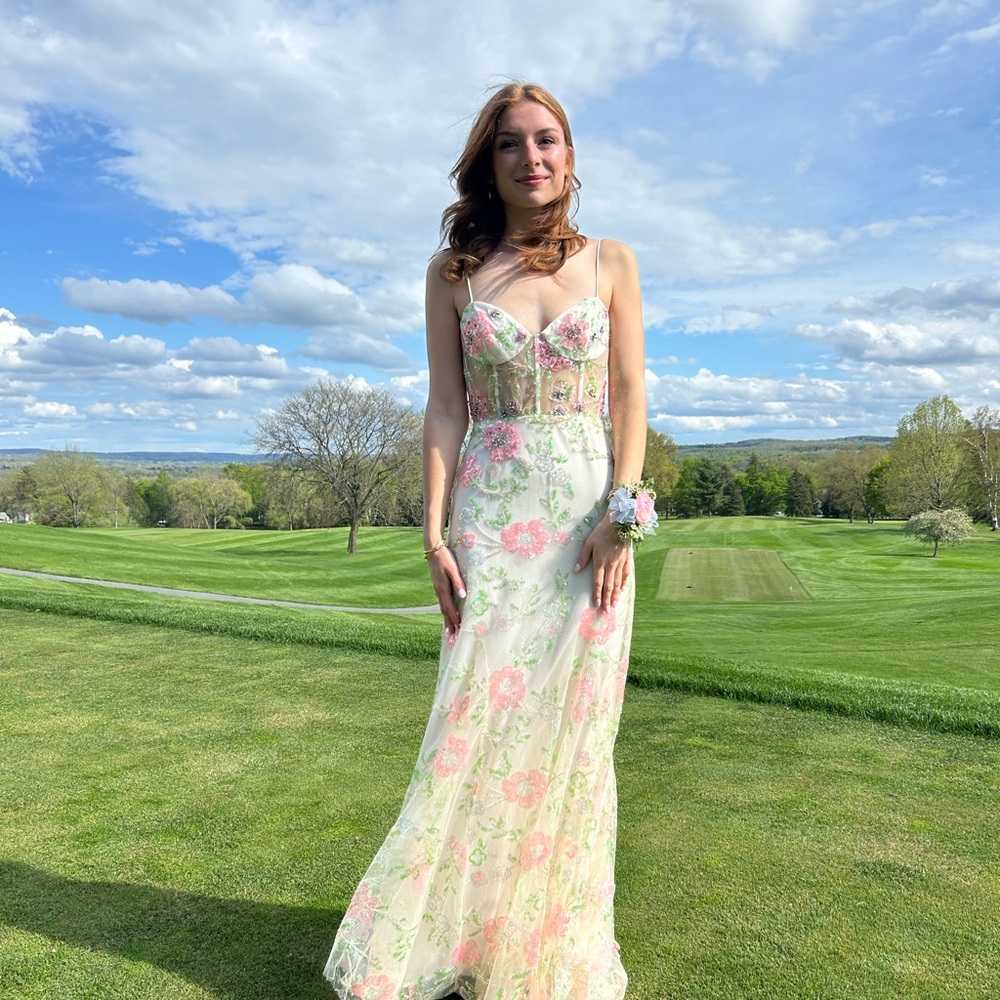 Floral Lace Maxi Dress MAC Duggal